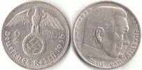 2 Reichsmark 1936 Deutsches Reich Hindenburg G ss